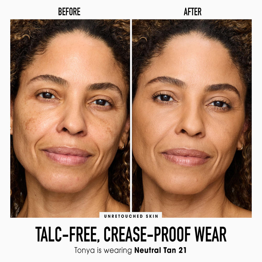 bareMinerals Original pressed powder showing buildable coverage for day-to-night looks