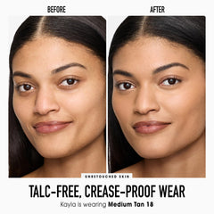 bareminerals Original pressed powder on skin reveals a smooth, even-toned complexion