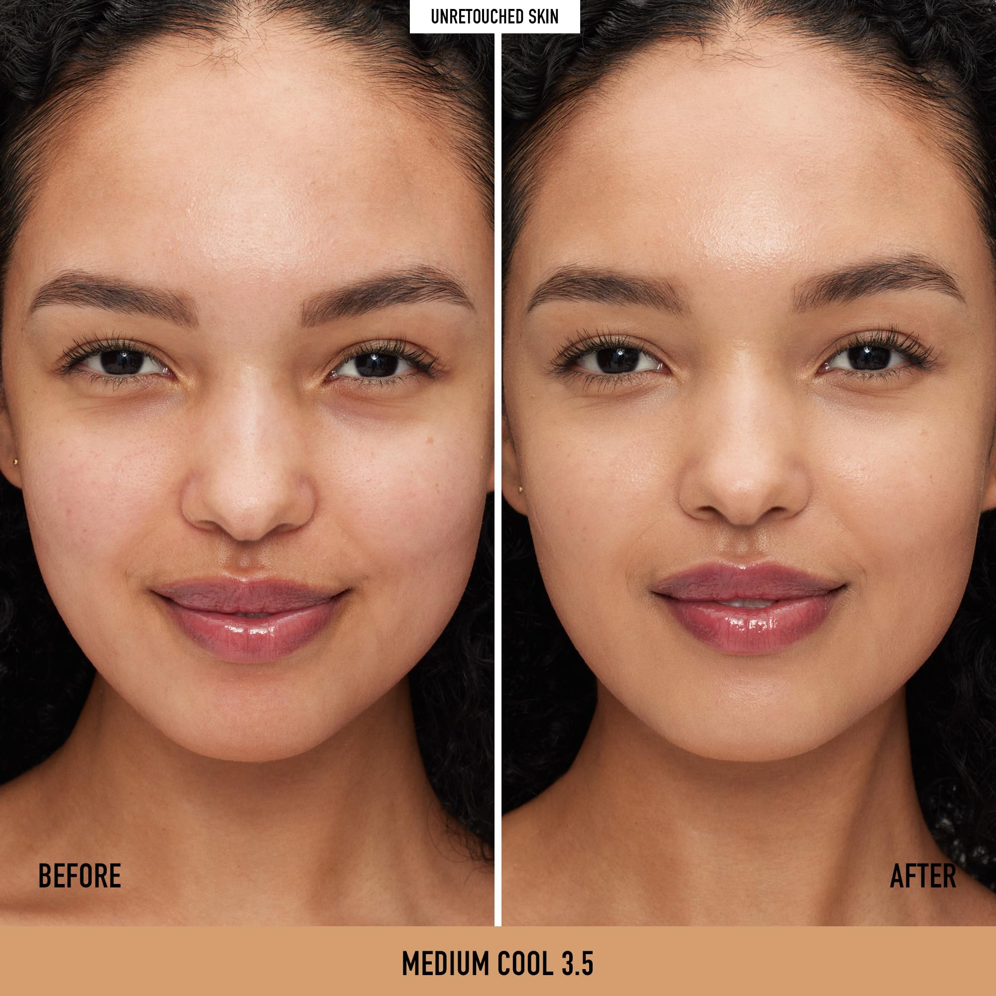 BareMinerals Original Serum Radiant swatch in Medium Cool 3-5 reveals balanced tone.
