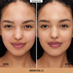 BareMinerals Original Serum Radiant swatch in Medium Cool 3-5 reveals balanced tone.
