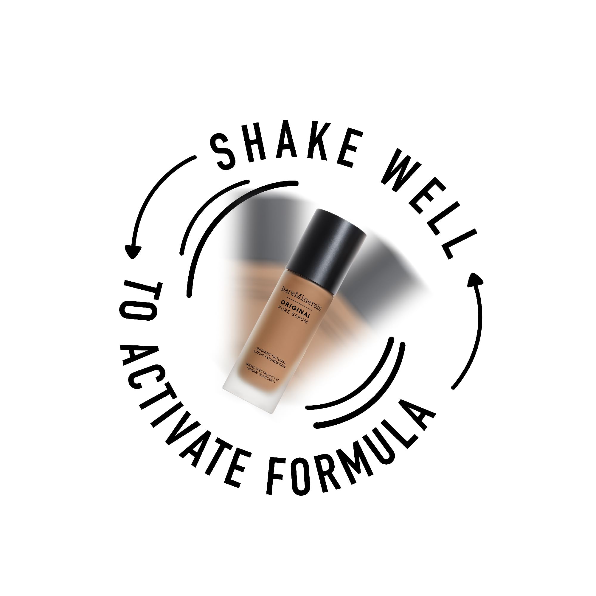 BareMinerals Original Serum Radiant vegan cruelty-free packaging logo.