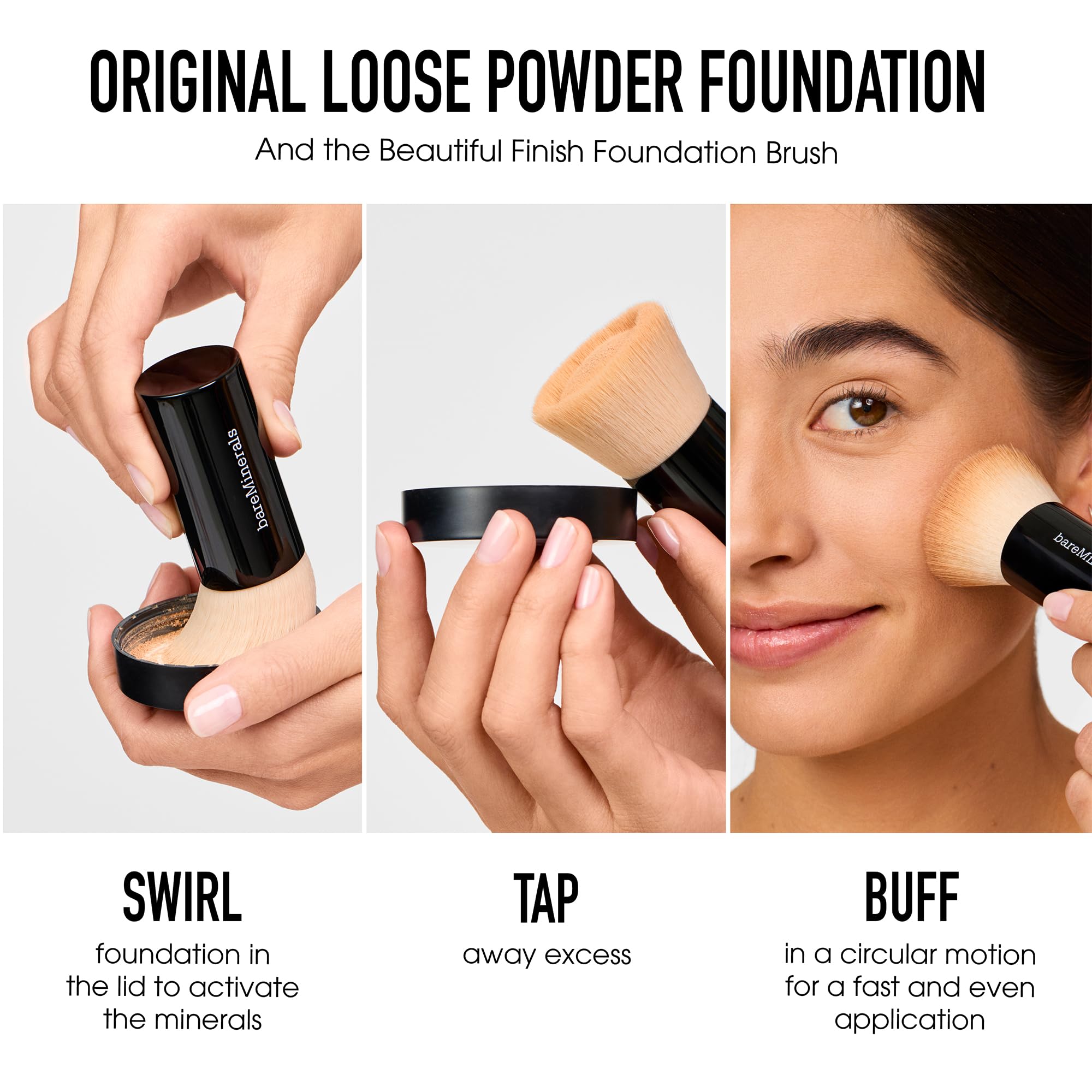 bareMinerals skin finish close-up shows a luminous mineral glow.