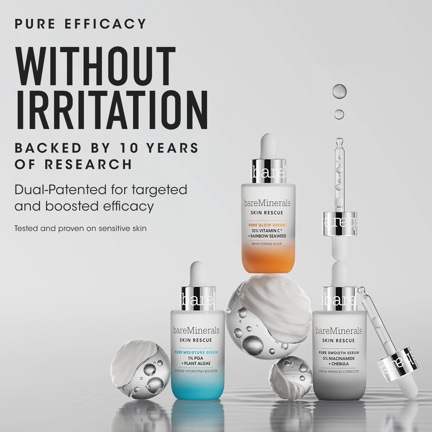 Texture and absorption of the serum on skin