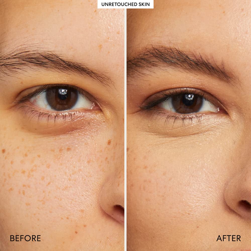 bareMinerals Well Rested Under Eye Brightener application closeup demonstrates brightening texture.