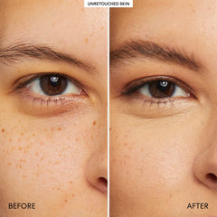 bareMinerals Well Rested Under Eye Brightener application closeup demonstrates brightening texture.