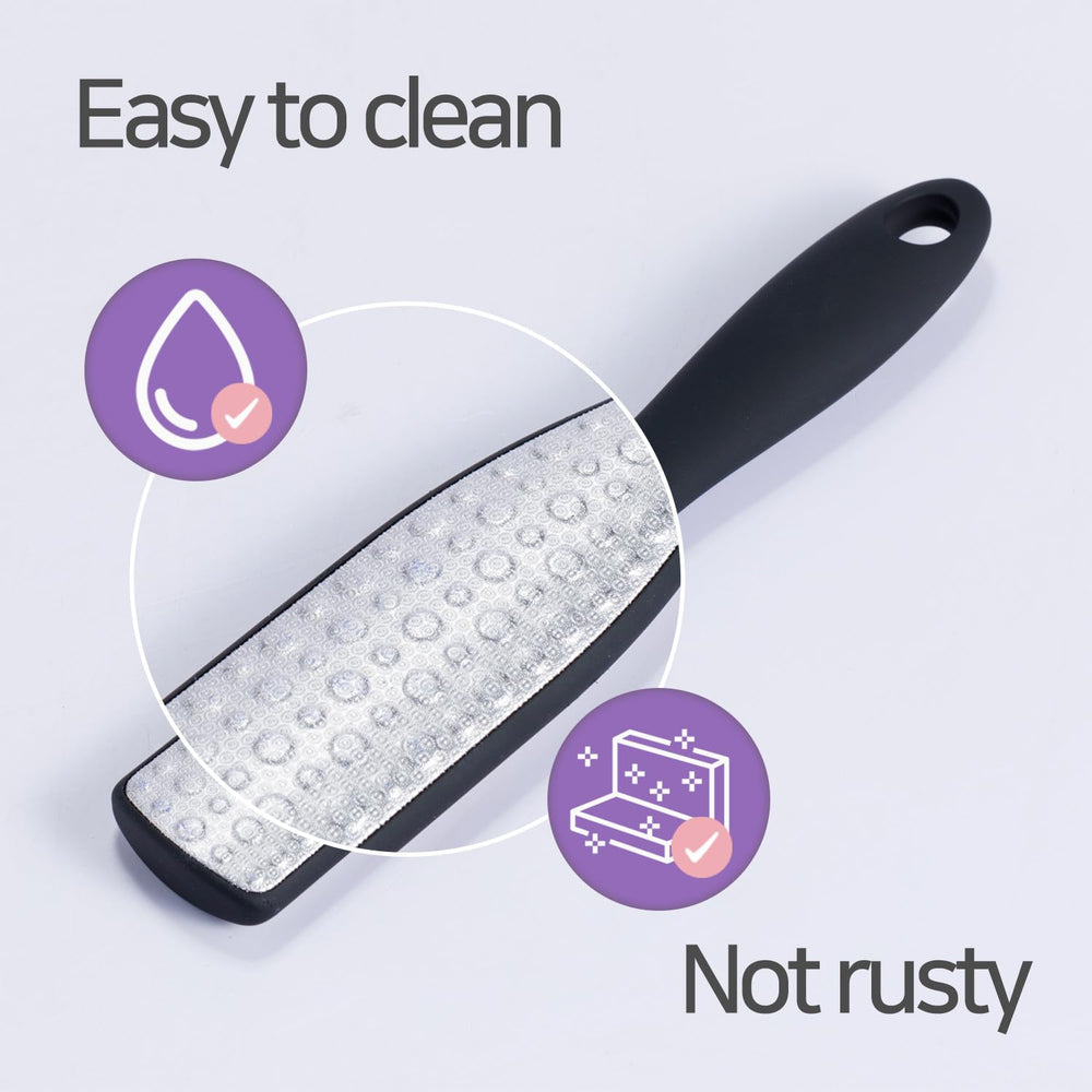 Baren dual-sided remover beside foot spray, suggesting a spa-like routine.