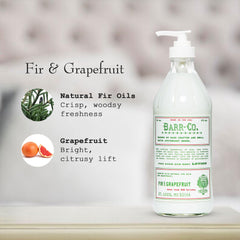 Sustainable glass bottle packaging of BARR-CO lotion