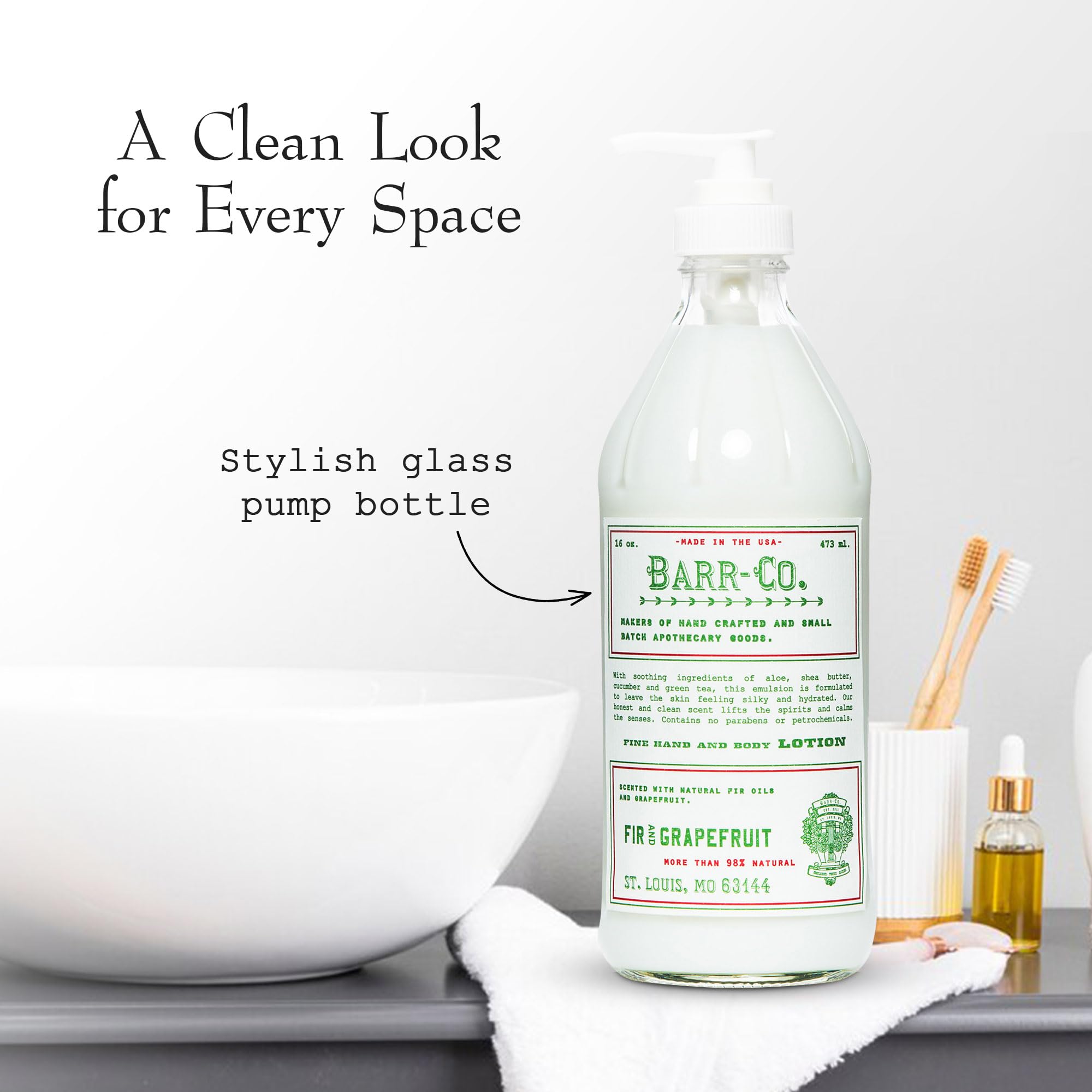 Hands applying BARR-CO lotion for daily moisturization