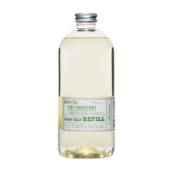 BARR-CO hand soap refill bottle pour demonstrates easy refill with a clean sink setup.