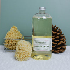 BARR-CO hand soap refill fragrance-grapefruit-balsam captures bright citrus and woodsy aroma.