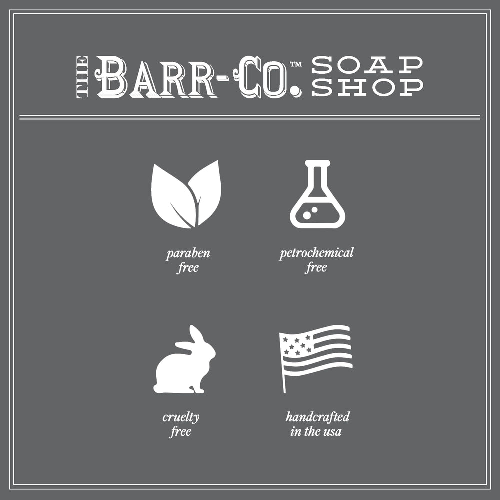 BARR-CO Natural ingredients close-up highlighting oatmeal and shea butter for moisturizing hands