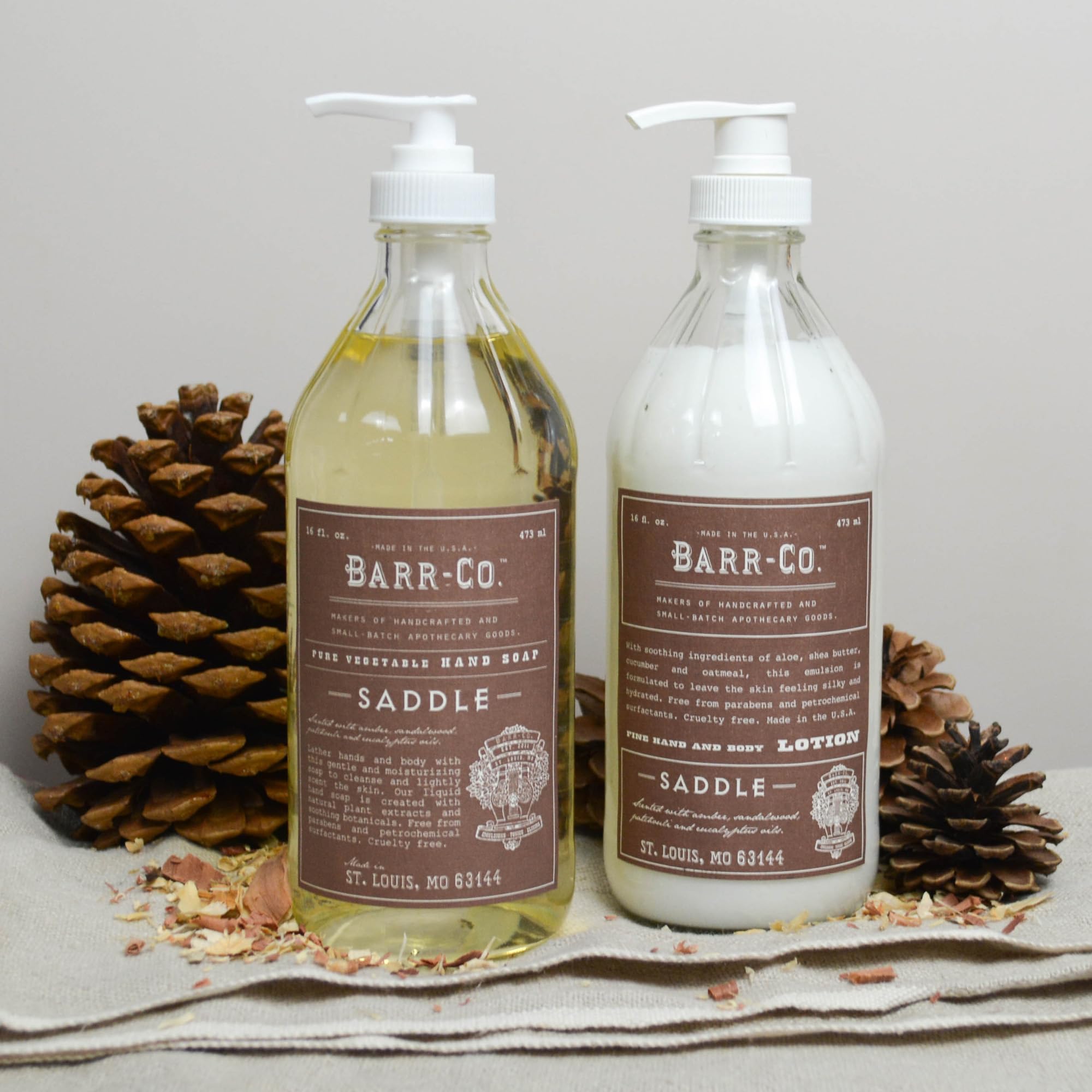 BARR-CO Saddle Hand Soap vintage apothecary label evokes handmade quality