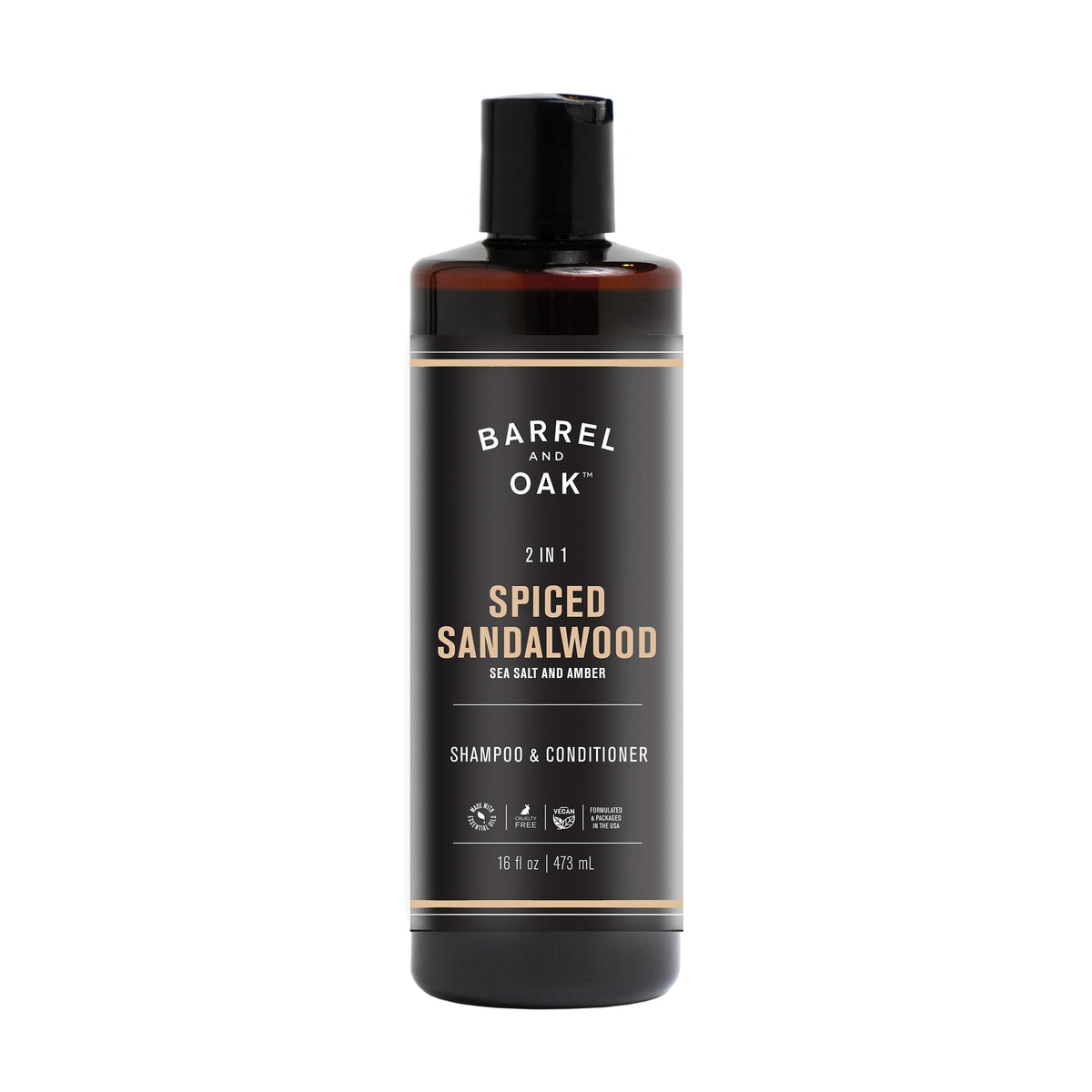 Barrel & Oak bottle pour for convenient 2-in-1 grooming.