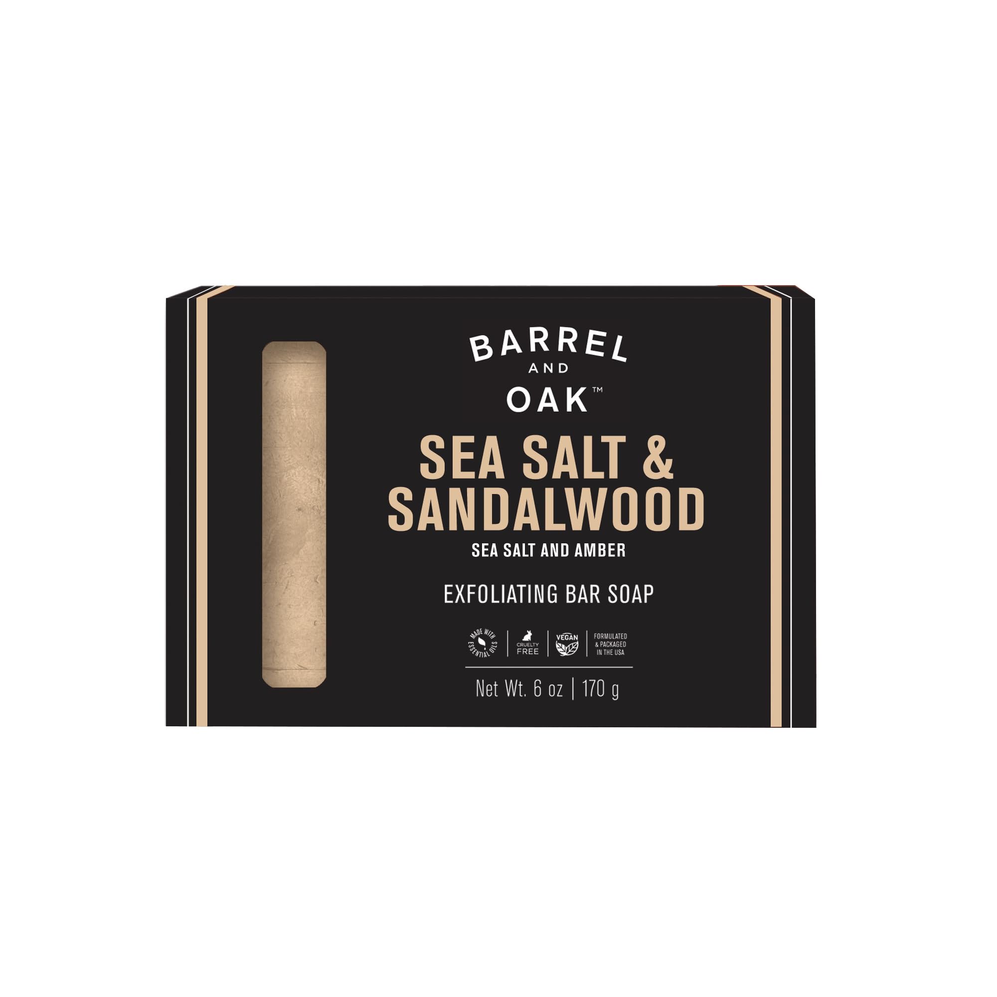 Barrel & Oak exfoliating bar soap with walnut-shell-powder for a refreshed skin routine