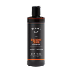 Barrel & Oak 2-in-1 bottle for quick cleansing and conditioning.
