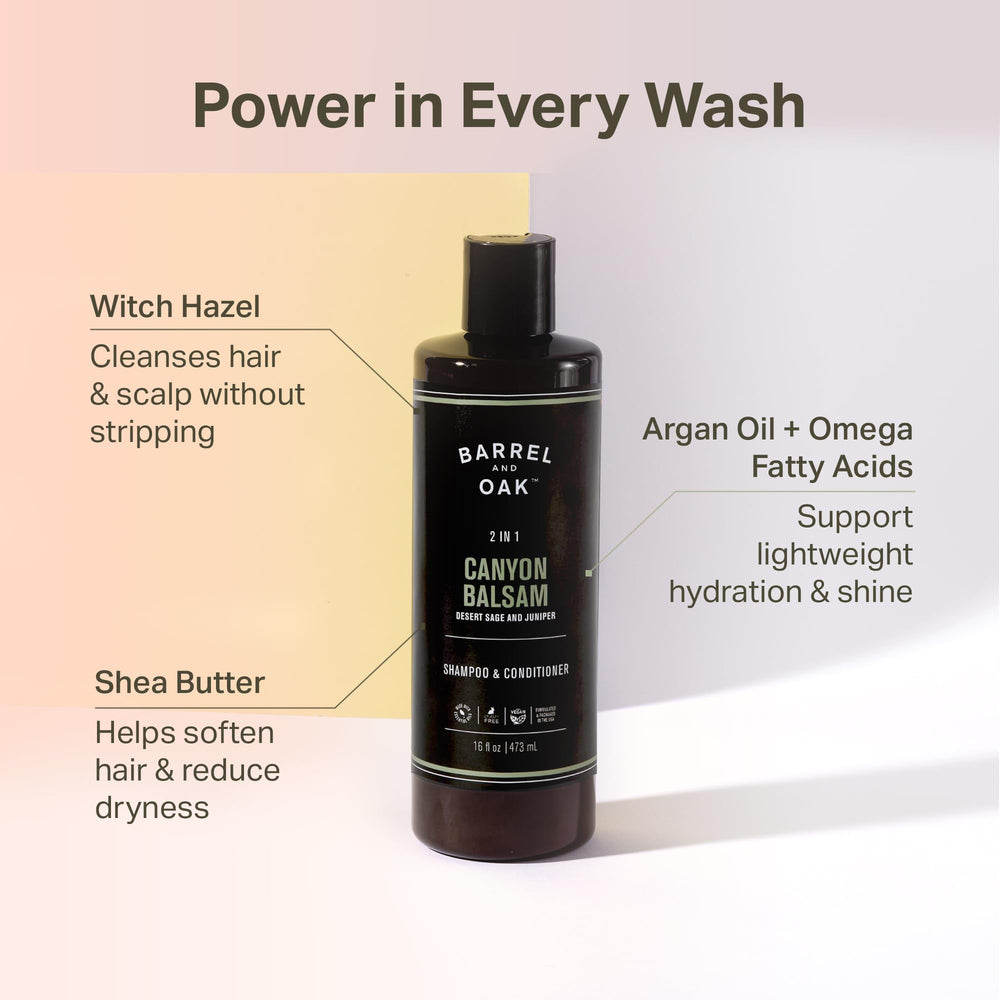 Barrel & Oak argan oil hydration detail signals nourished, smoother hair.