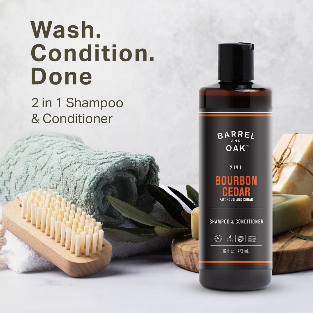 Barrel & Oak bourbon cedar scent bottle highlighting outdoorsy fragrance.