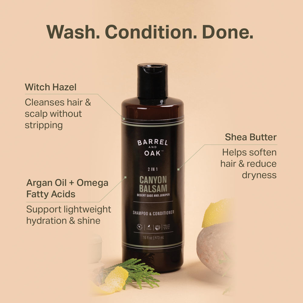 Brand packaging highlighting vegan and cruelty-free status of Canyon Balsam set.