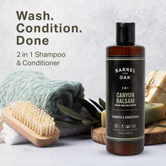 Barrel & Oak shampoo lather close-up shows cleansing action and conditioning benefits.