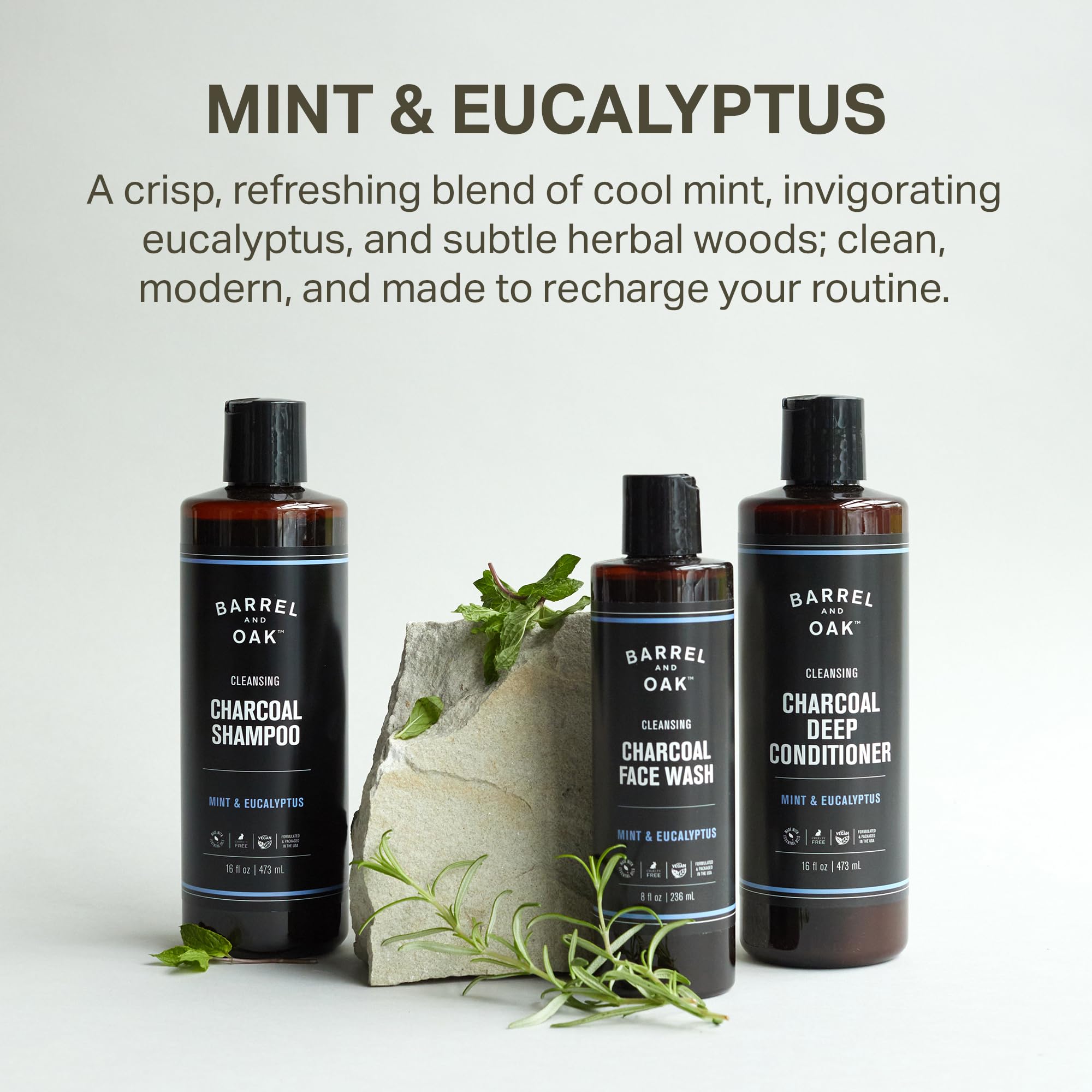 Barrel & Oak witch hazel soothes the scalp for balance.