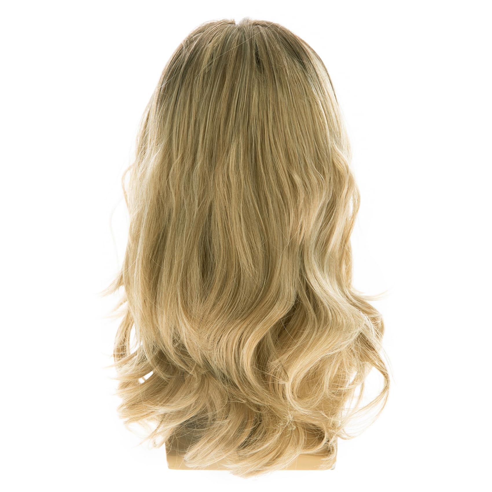 Baruisi wavy blonde wig for men, side view, stylish movement for events.