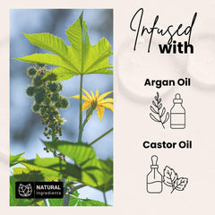 BASK & LATHER castor oil formula bottle highlighting nourishing ingredients