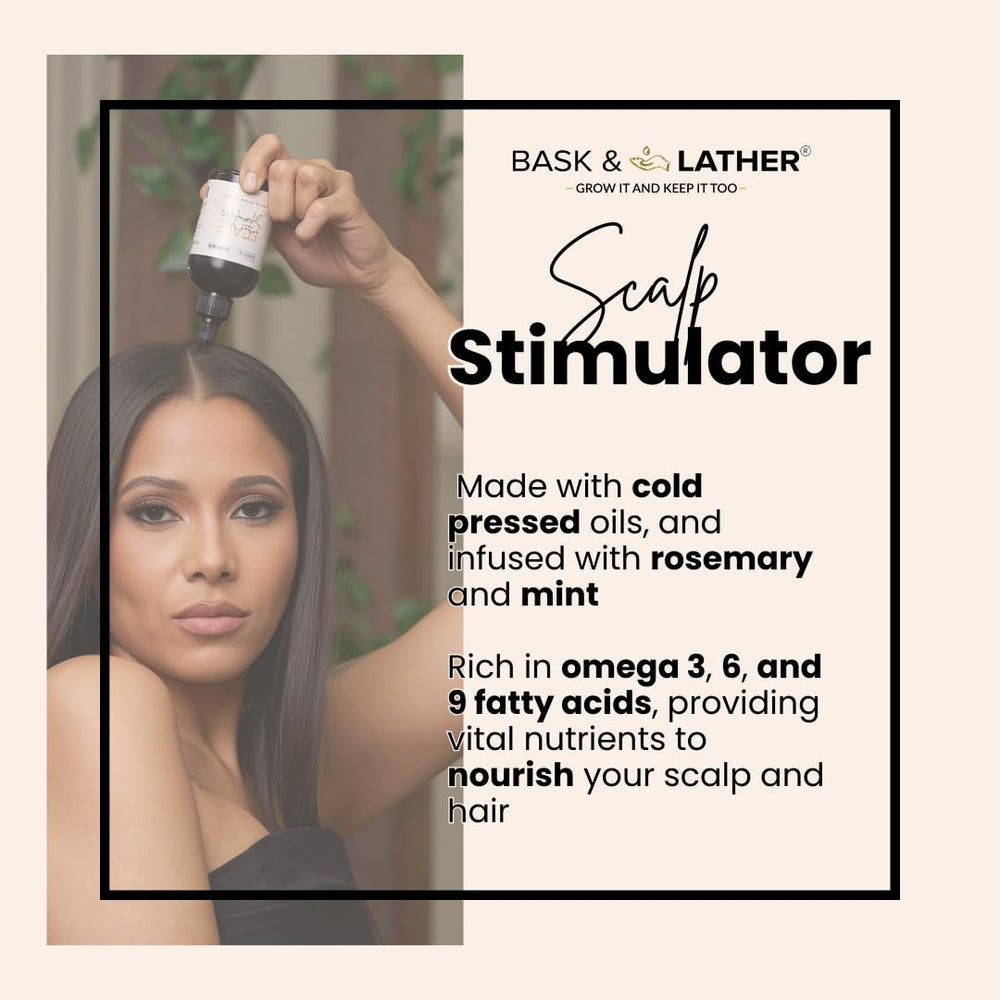 Bask & Lather ingredients label highlights natural cold-pressed oils and botanicals.