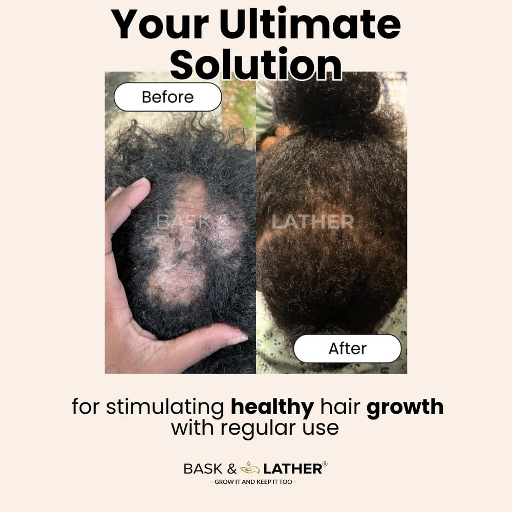 Bask & Lather packaging box highlights organic, vegan formulation.