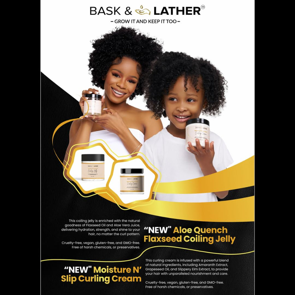 BASK & LATHER amaranth extract boosts curl definition and bounce