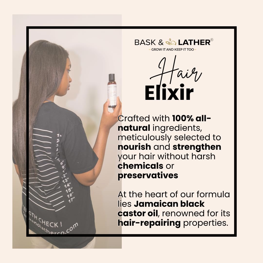 Bask & Lather Elixir oil texture in hand ready to nourish