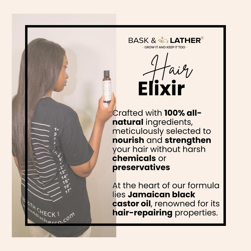 Bask & Lather Elixir oil texture in hand ready to nourish