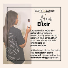 Bask & Lather Elixir oil texture in hand ready to nourish