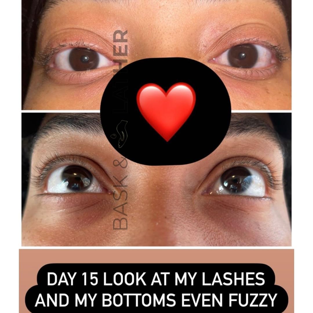 Bask & Lather eyebrow serum brush closeup emphasizes dual-use for lashes and brows.