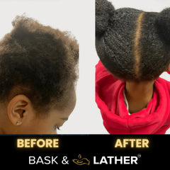 Applying Replenish conditioner to damp hair for detangling.