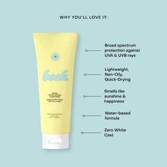 Bask Suncare SPF30 texture close-up emphasizes smooth, non-sticky finish