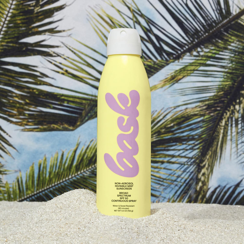 360° spray angle design for Bask SPF 50 easy application