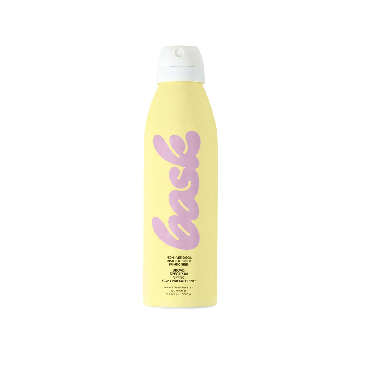 Bask Suncare SPF 50 non-aerosol bottle ready for outdoor use