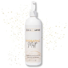 BASK & LATHER Hydrating Hair Mist bottle for detangling and leave-in conditioning.