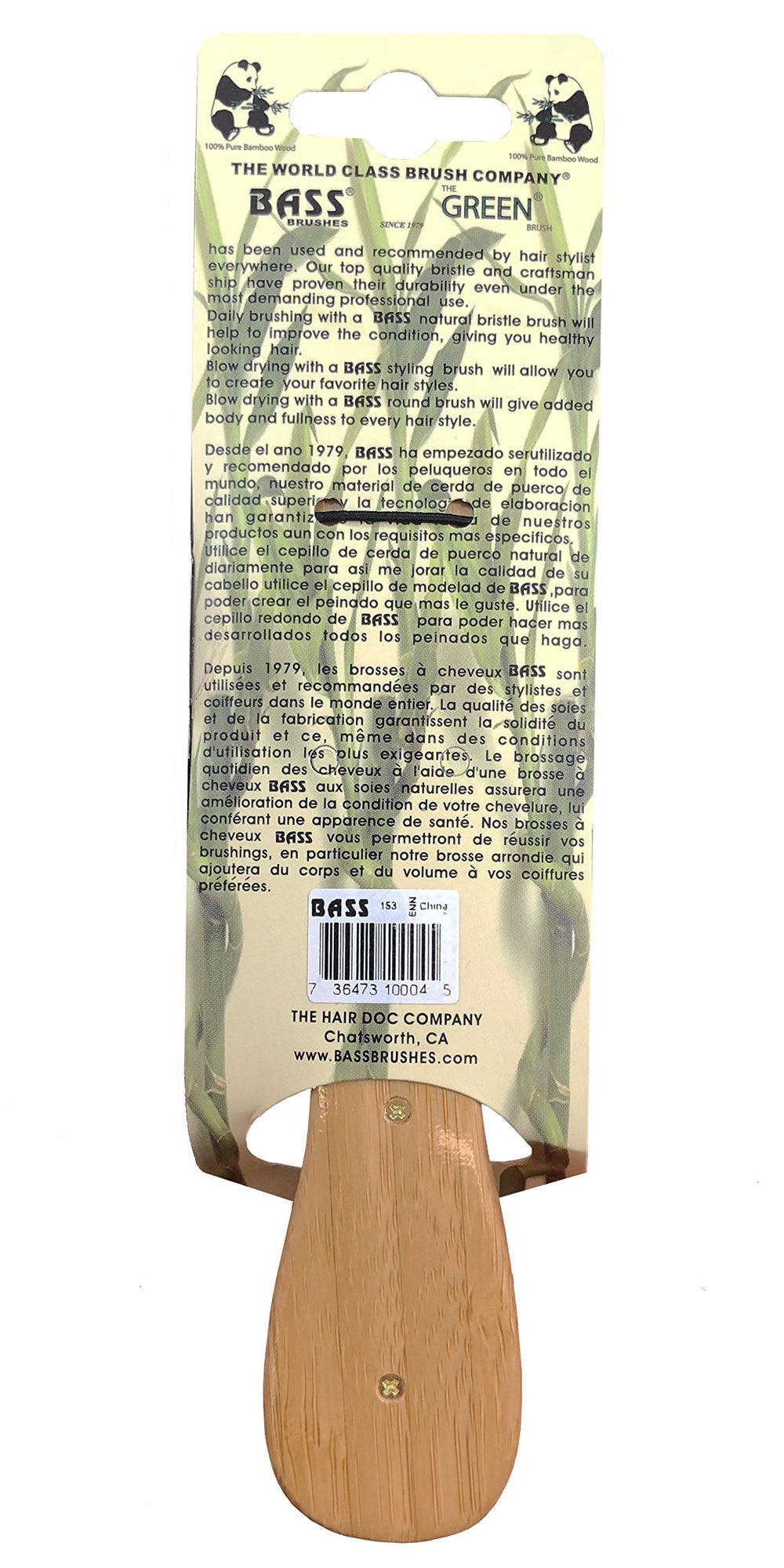 Bass brush on display packaging showing premium craftsmanship and design