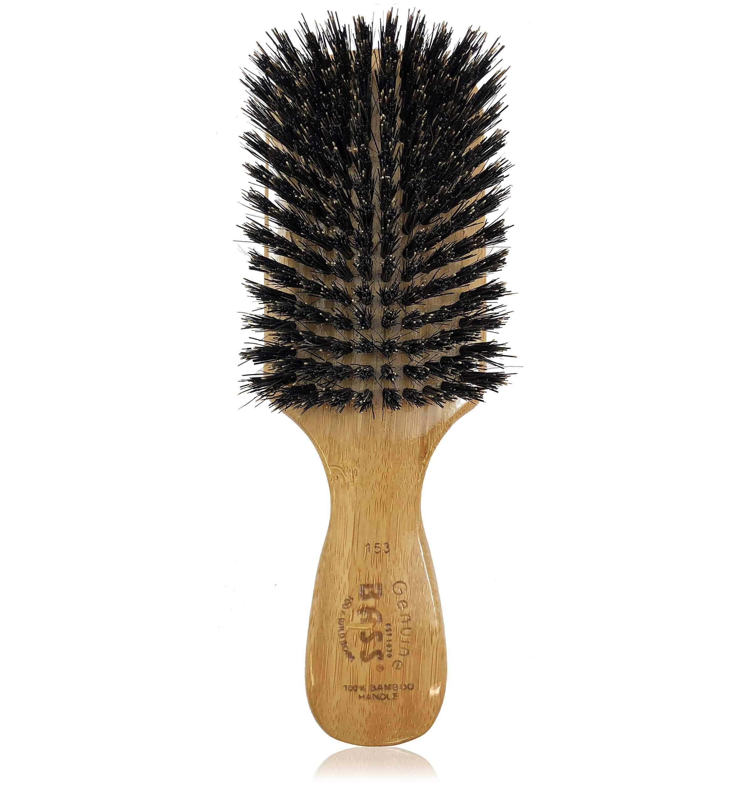 Bass brush with wild boar bristles, front view for shine and smooth styling