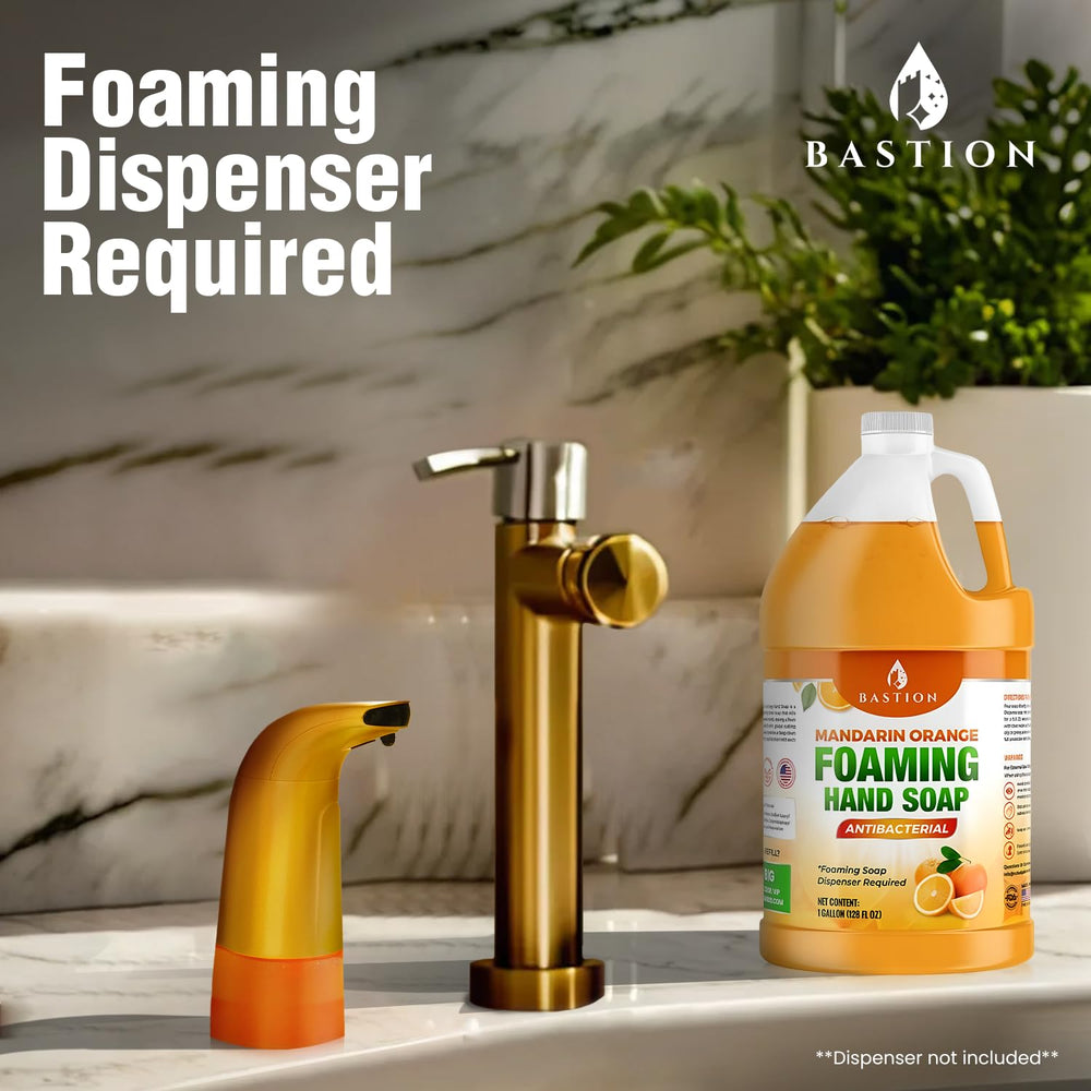 Bastion antibacterial foaming soap delivering clean hands while protecting skin
