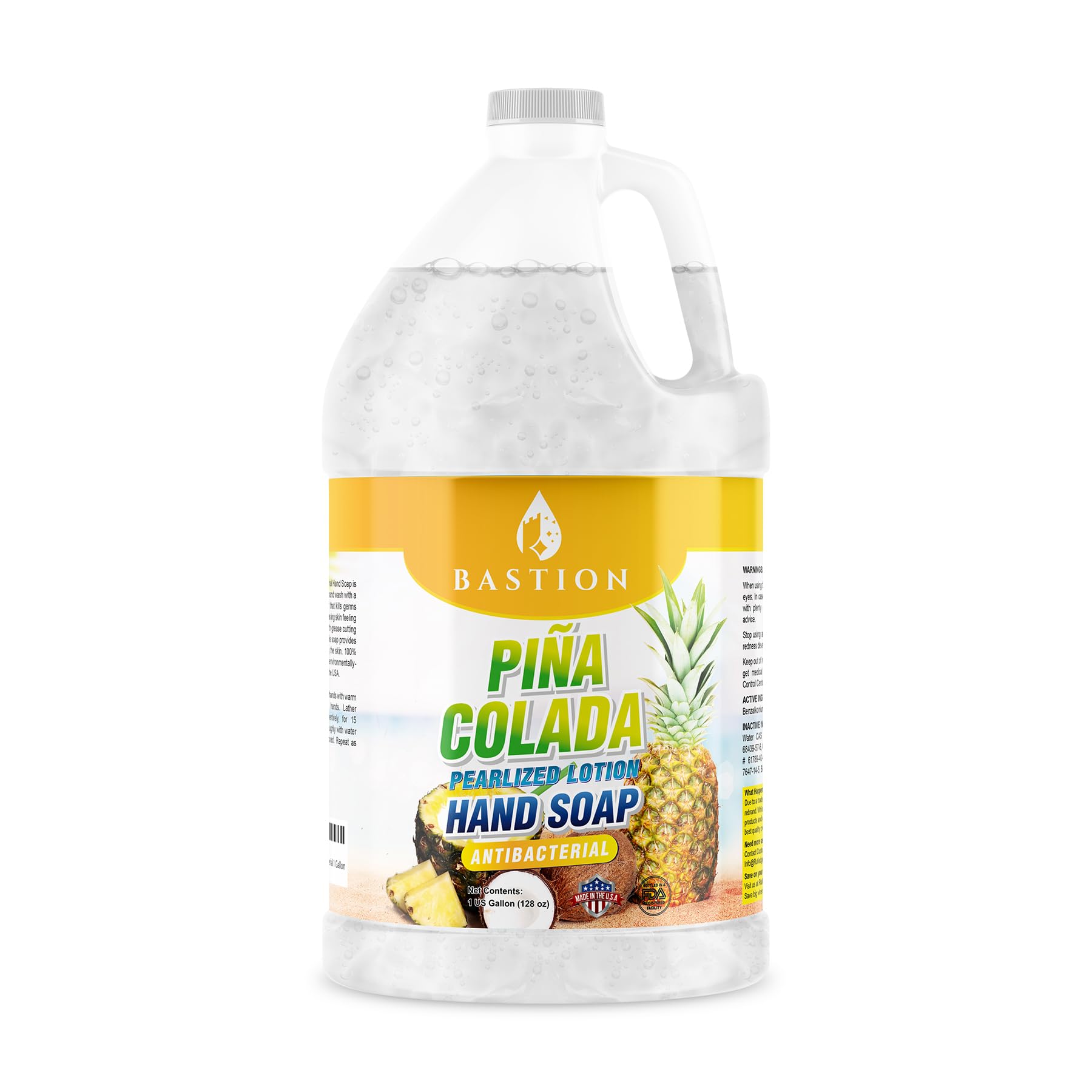 Bastion Pina Colada hand soap bottle with tropical scent.