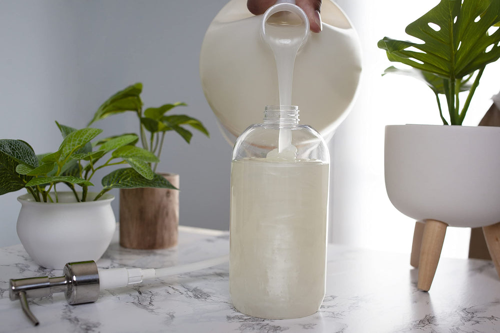 Pump dispenser with Bastion soap in Pina Colada scent.