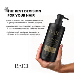 BATCI Hair Atelier Provitamin Shampoo packaging showing value and 500 ml size.