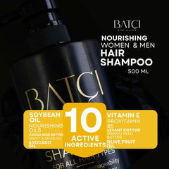 BATCI Hair Atelier Provitamin Shampoo lather highlighting deep moisture and detangling.