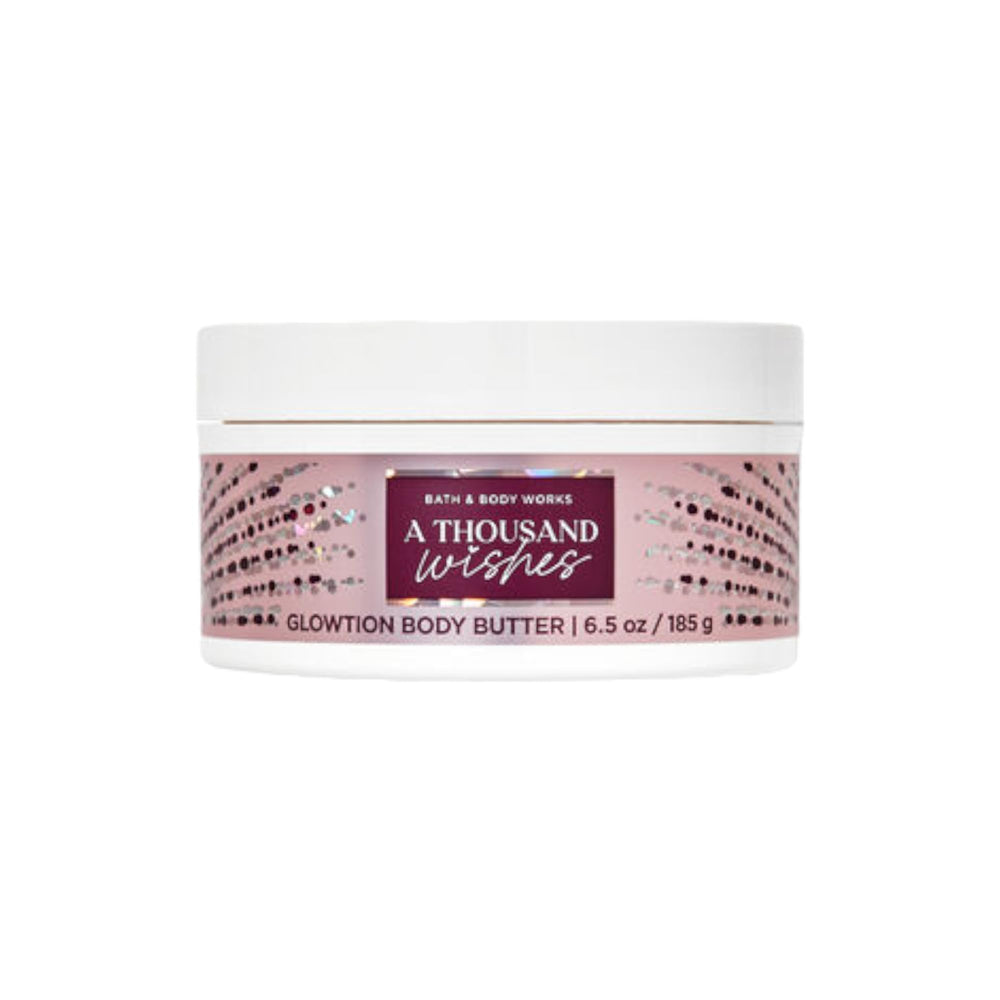 Bath & Body Works A Thousand Wishes body butter application on arms for a subtle shimmering finish.