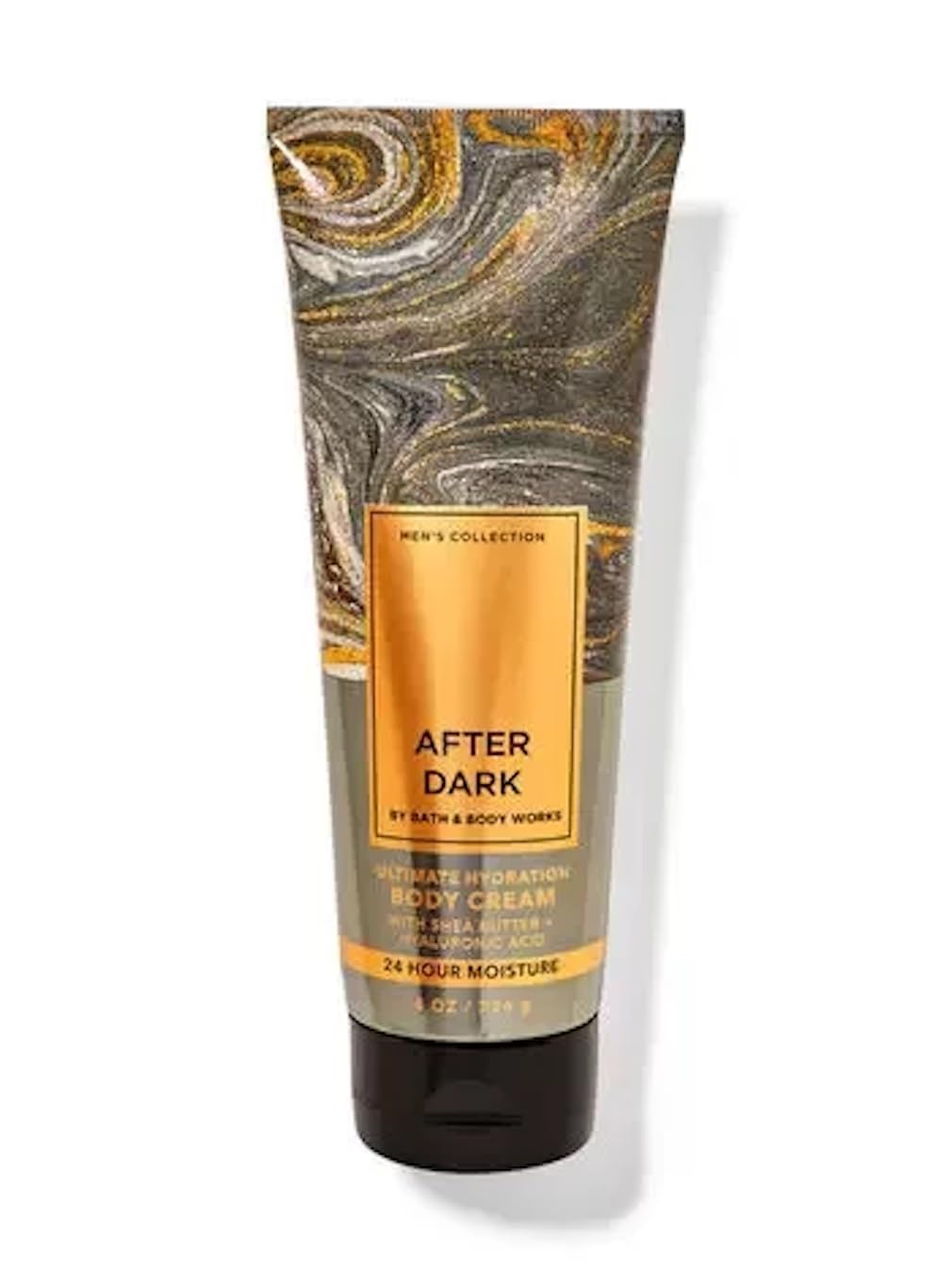 Bath & Body Works After Dark Hyaluronic Acid Body Cream for Men, 8 oz, provides deep, fast-absorbing hydration.