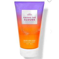 Bath & Body Works Among The Clouds creamy body scrub bottle with exfoliating sugar for radiant, smooth skin