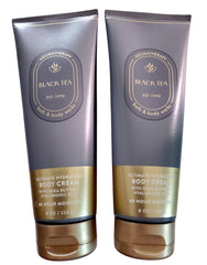Bath & Body Works Aromatherapy Black Tea body cream pack 2 tubs front for deep hydration