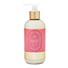 Bath & Body Works Aromatherapy Heirloom Rose lotion bottle for hydrating skin and calming nightly routine.